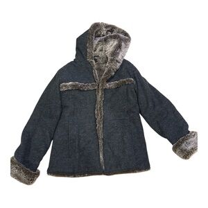 ATHLETA Faux Fur Lined Hooded Jacket - Gray